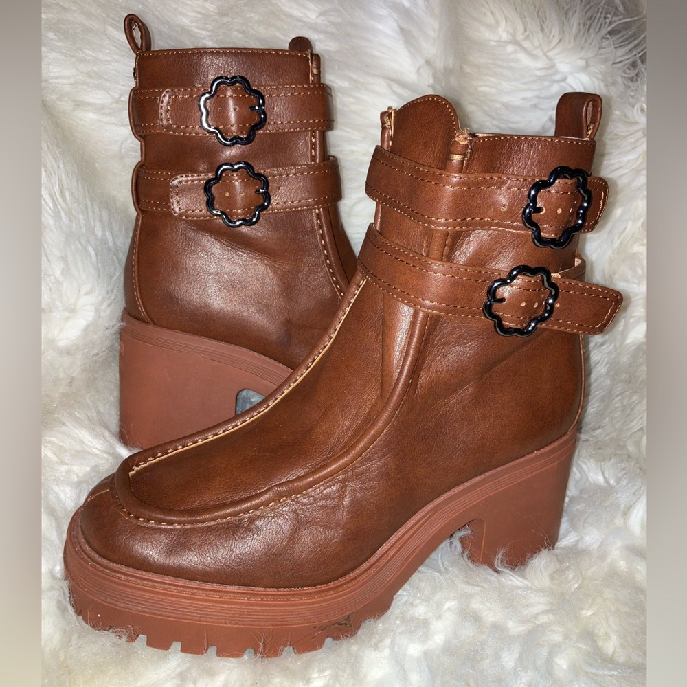 Sam & Libby Chiara Heeled Ampersand Brown Bootie